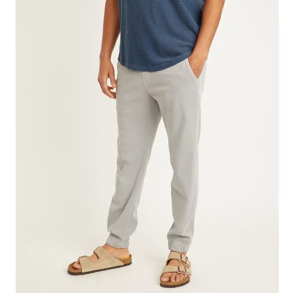 Marine Layer Saturday Jogger Pants Drawstring Waist Slim Fit Light Grey NWT L - Picture 1 of 9